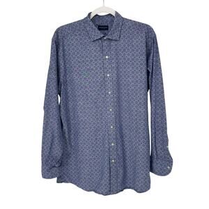 Proper Cloth Purple Medallion Print Long Sleeve Button-Down Shirt Large